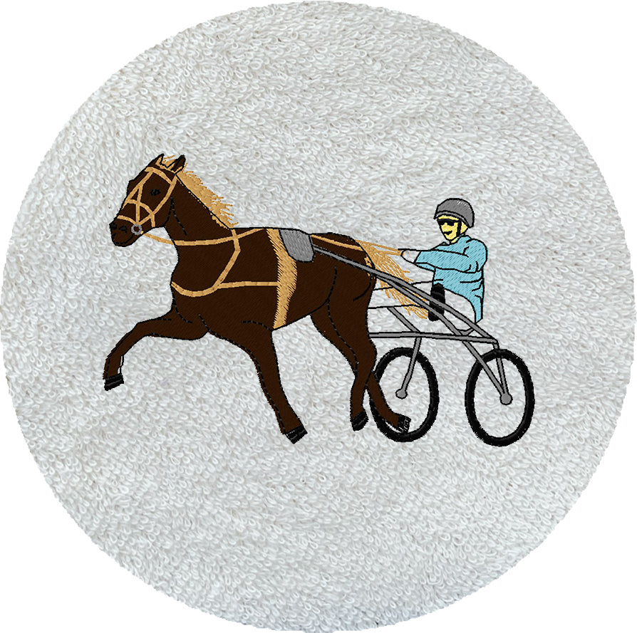 . CHEVAL ATTELE MARRON -837-