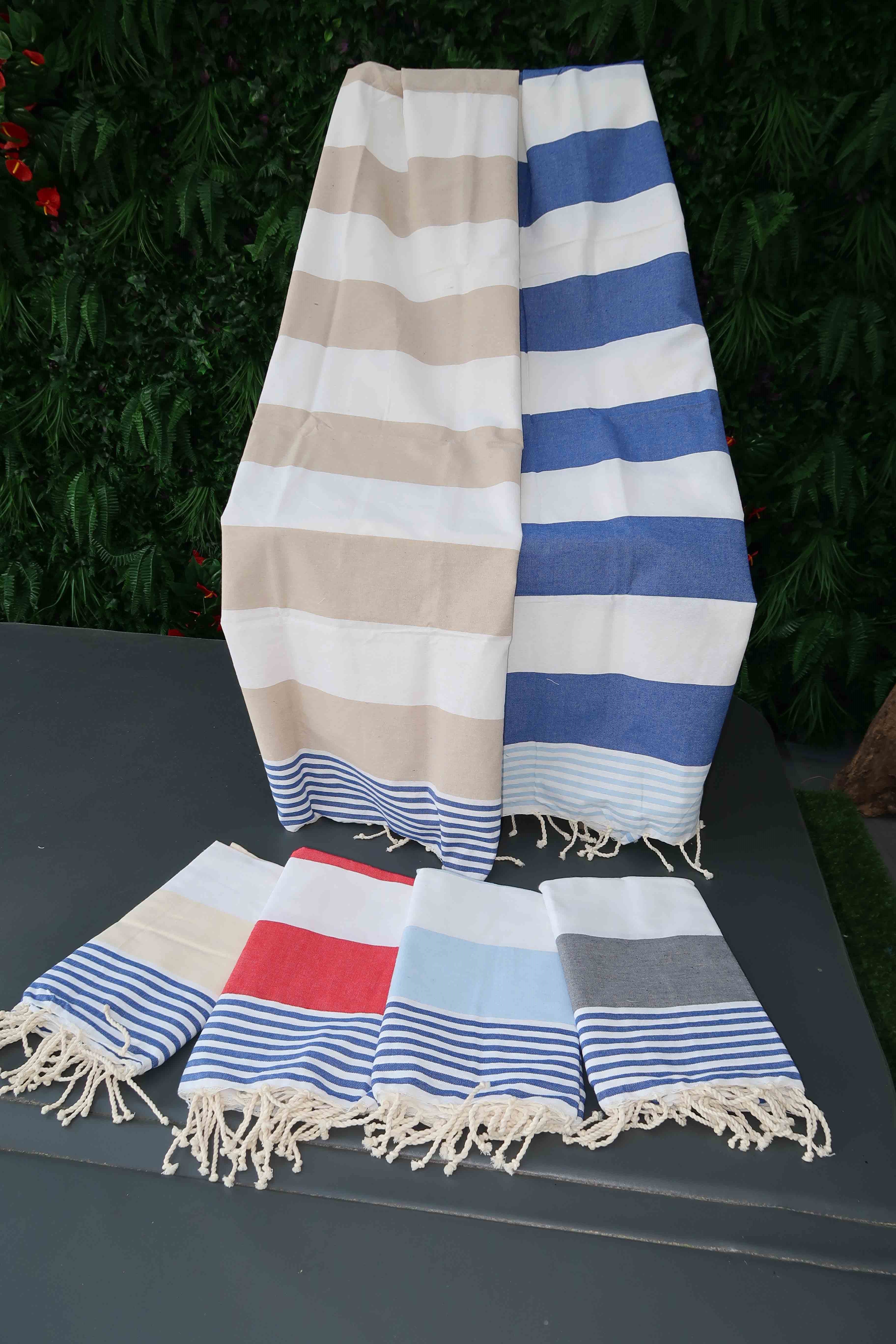 FOUTA BRUNO BANDES BLEU -BRBL-